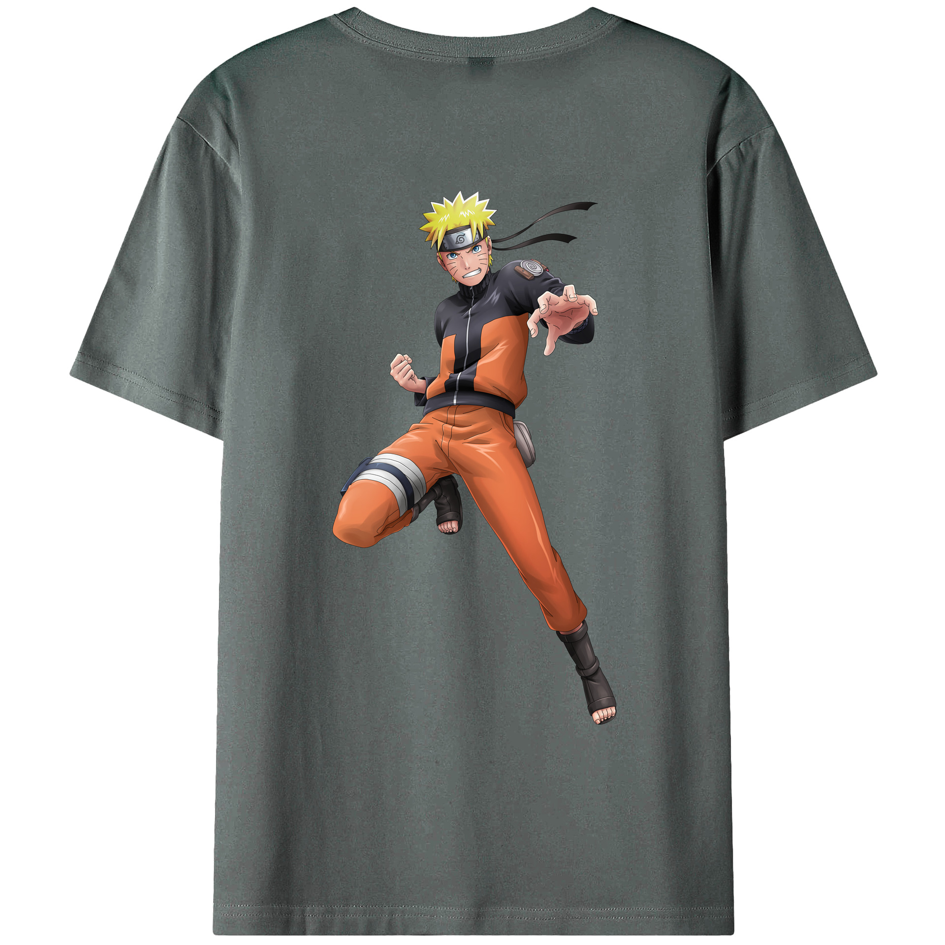 （画像用） NARUTO -ナルト- うずまき ナルト Uzumaki Naruto 綿100％ メンズ半袖Tシャツ（バックプリント） 通気性